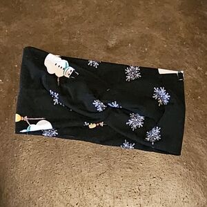 Black Snowman and Snowflake Headband